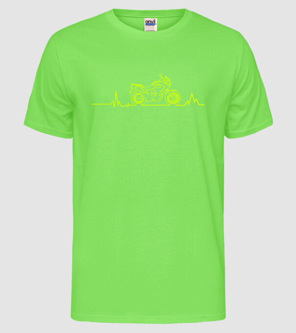 ECG Motociclist model verde neon pe tricou