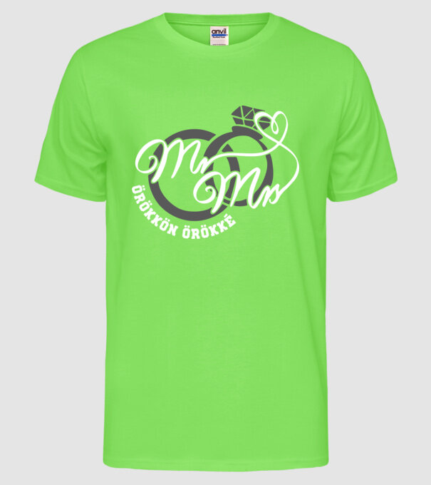 pentru totdeauna model verde neon pe tricou