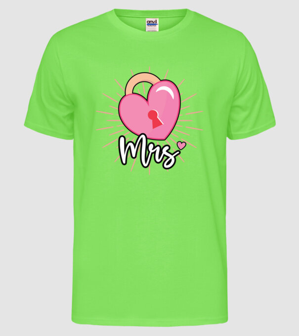 Mrs key to the heart model verde neon pe tricou