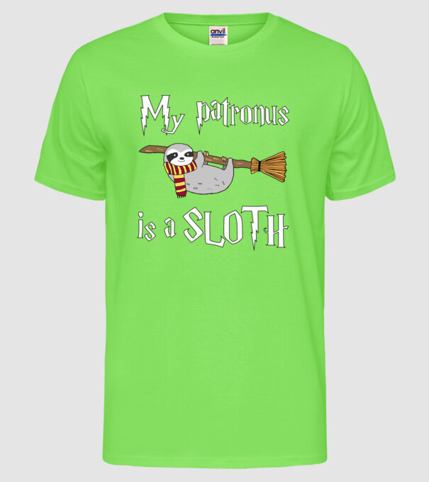 my patronus is a sloth model verde neon pe tricou
