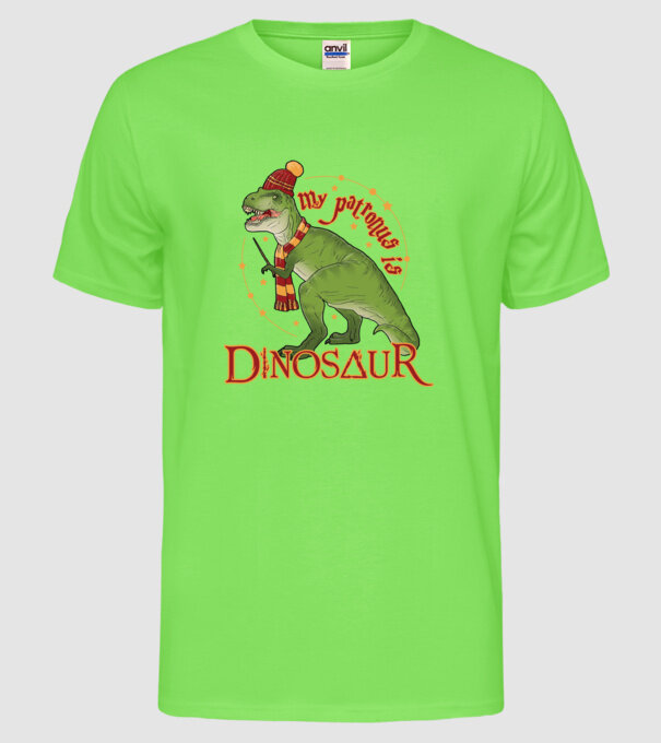 My patronus is dinosaur model verde neon pe tricou