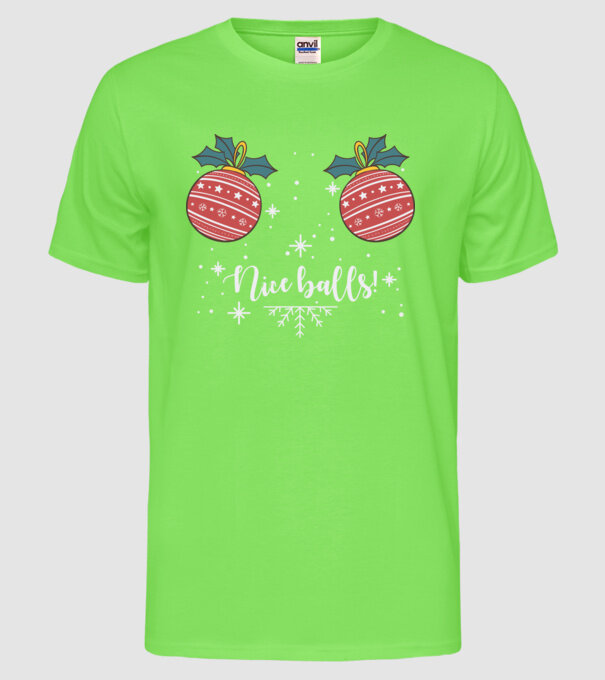 Nice Balls model verde neon pe tricou