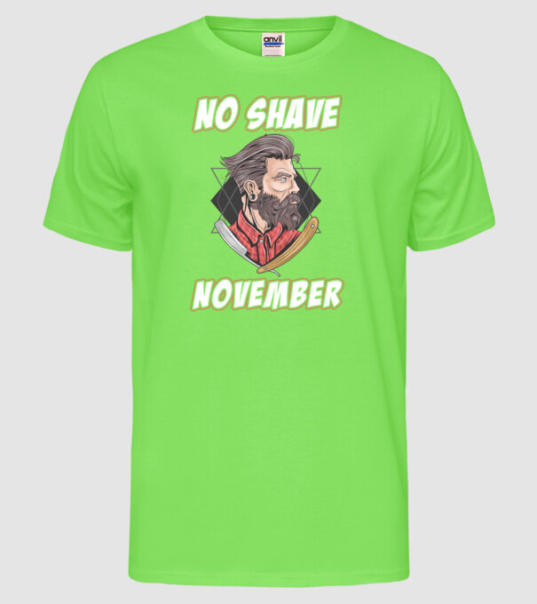 No shave November model verde neon pe tricou