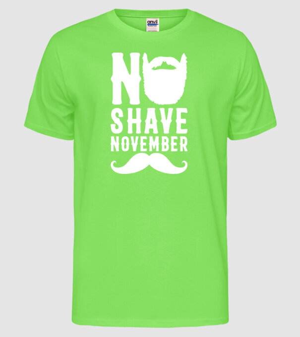 No shave november model verde neon pe tricou