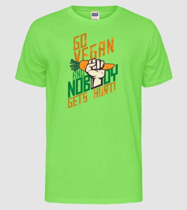 nobody get hurt vegan model verde neon pe tricou