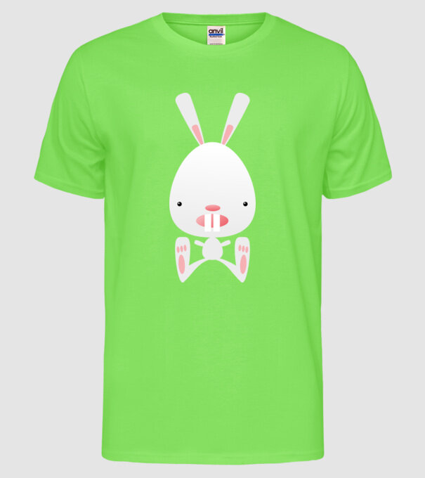 iepuraș model verde neon pe tricou