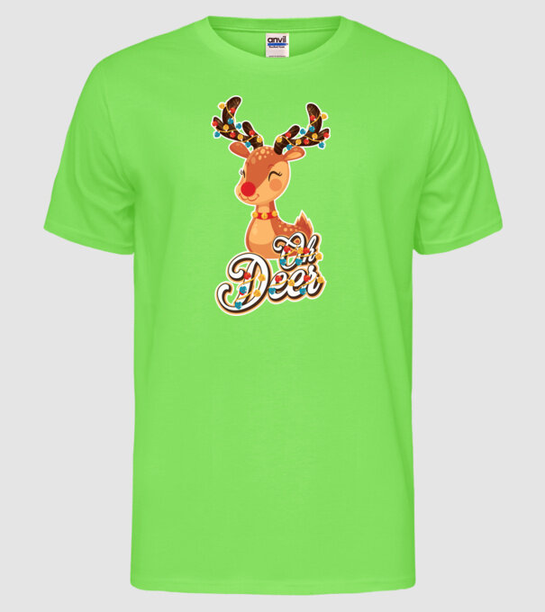 Oh deer model verde neon pe tricou