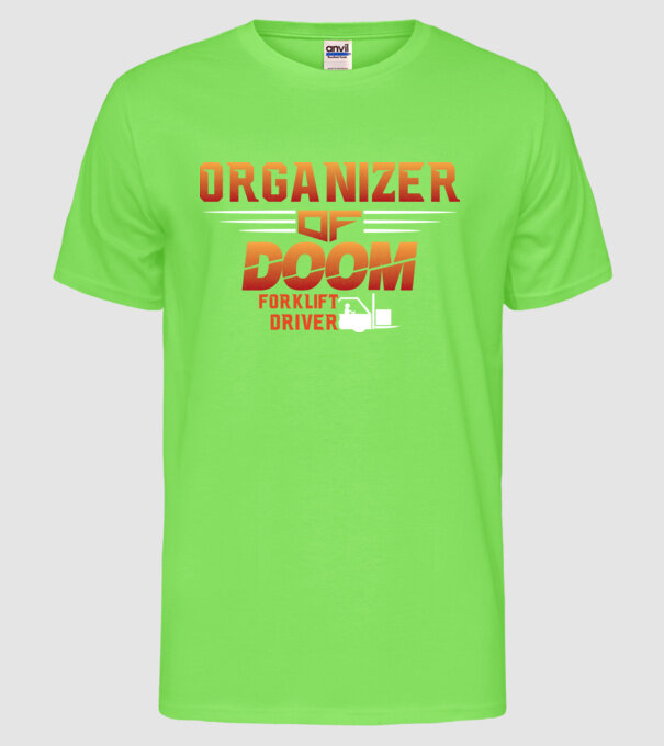 organizer of DOOM model verde neon pe tricou