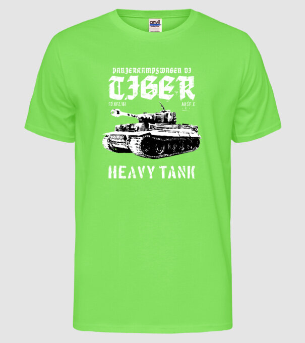 Panzer VI tiger model verde neon pe tricou