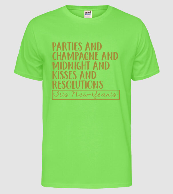 Parties champagne model verde neon pe tricou