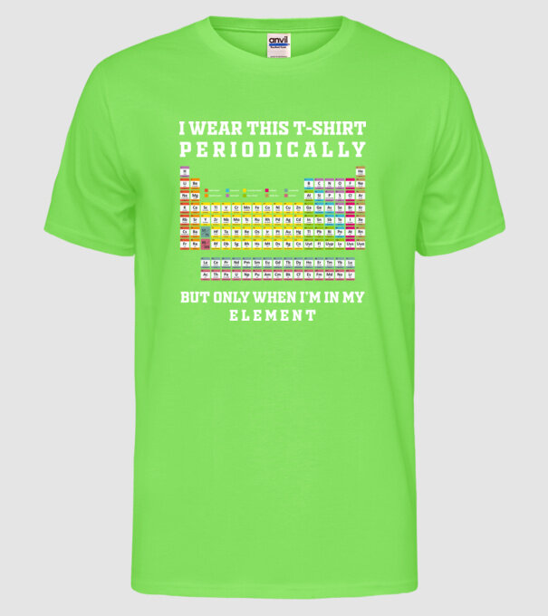 Periodically model verde neon pe tricou