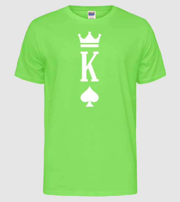 Playing cards King of spades model verde neon pe tricou