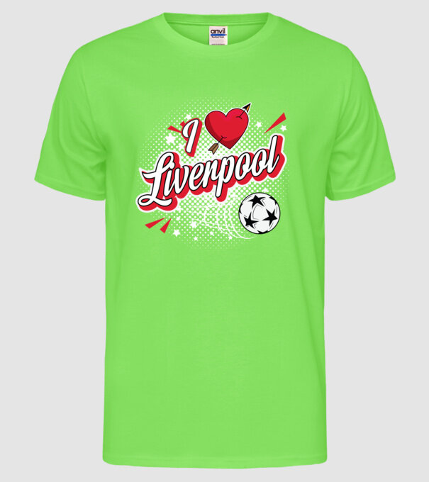 Popart Liverpool model verde neon pe tricou