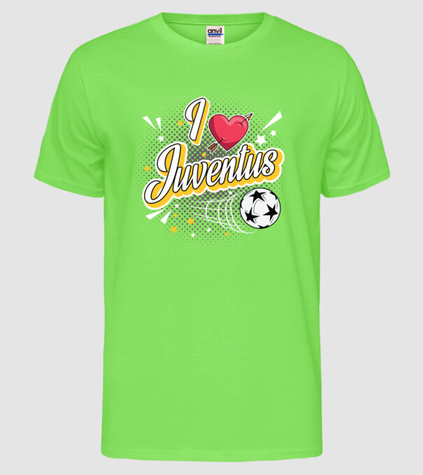 Popart Liverpool Juventus model verde neon pe tricou