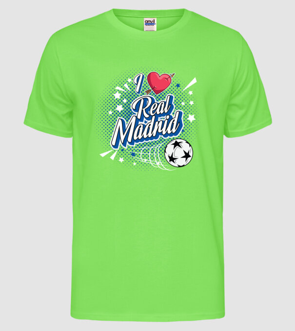 Popart RealMadrid model verde neon pe tricou