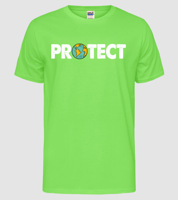Protect earth model verde neon pe tricou