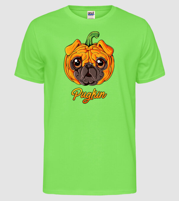 Pugkin model verde neon pe tricou