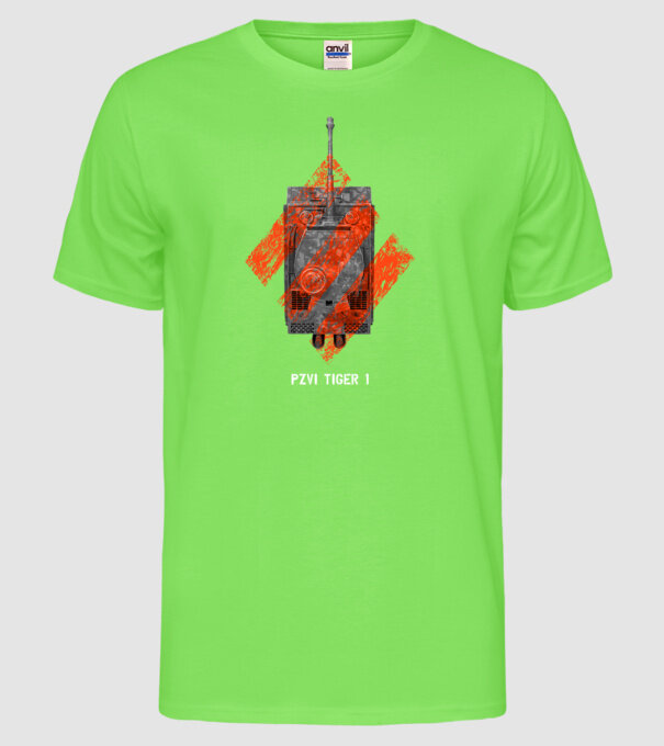 PZVI Tiger 1 heavy wot class model verde neon pe tricou