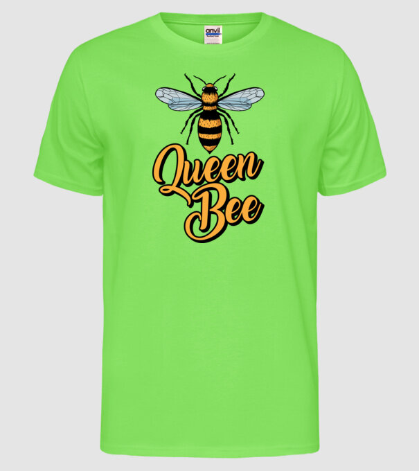 Queen Bee model verde neon pe tricou