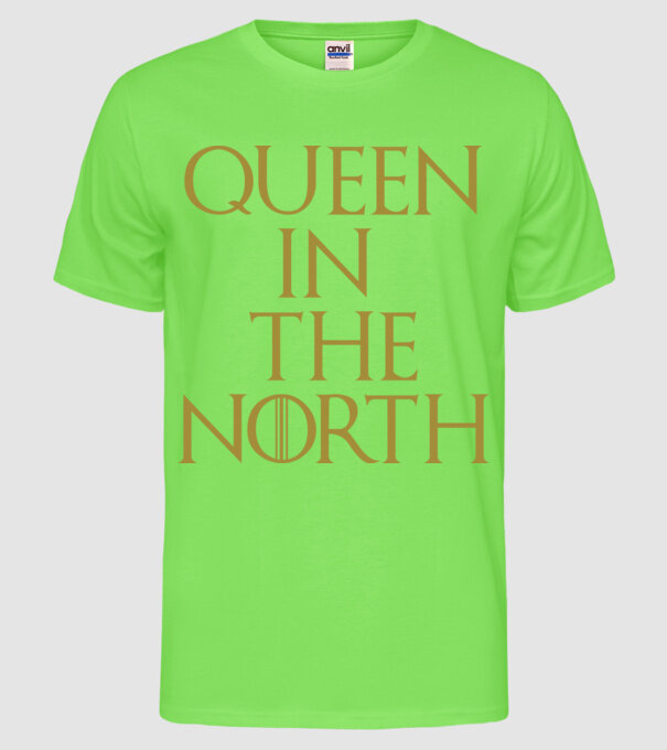 Queen in the North model verde neon pe tricou
