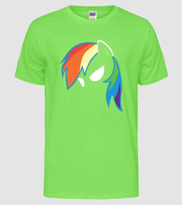 Rainbow Dash model verde neon pe tricou