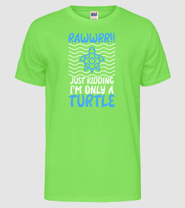 Rawwr turtle model verde neon pe tricou