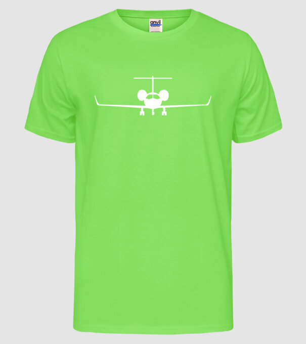 avion model verde neon pe tricou