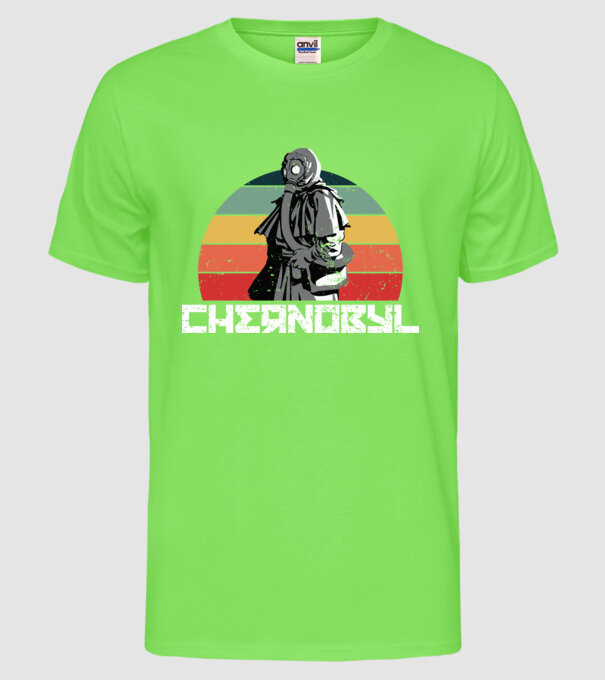 Retro chernobyl model verde neon pe tricou