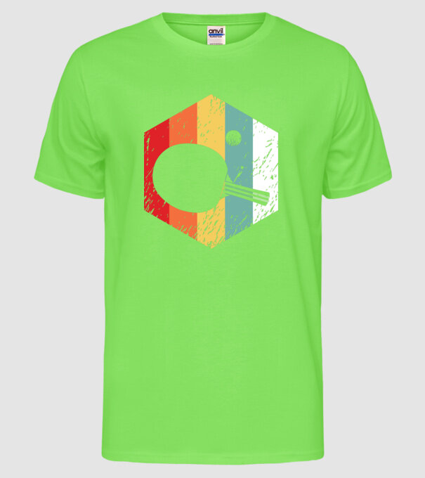 Retro Ping Pong model verde neon pe tricou
