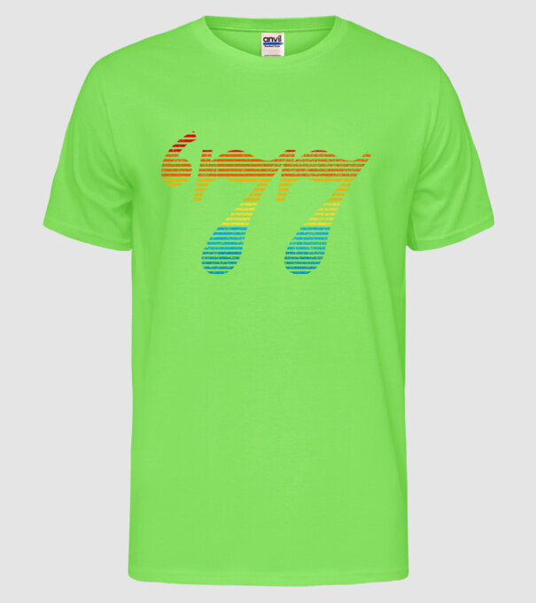 Retro Birthday 1977 model verde neon pe tricou