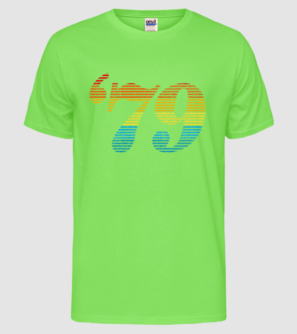 Retro Birthday 1979 model verde neon pe tricou