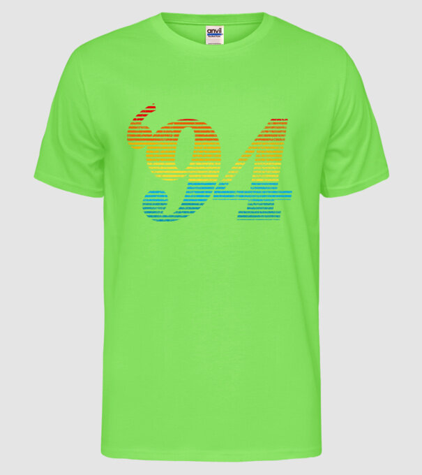 Retro Birthday 1994 model verde neon pe tricou
