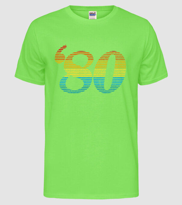 Retro Birthday 1980 model verde neon pe tricou