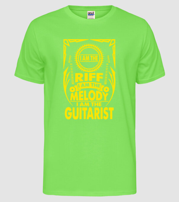 Riff Melody Guitarist model verde neon pe tricou