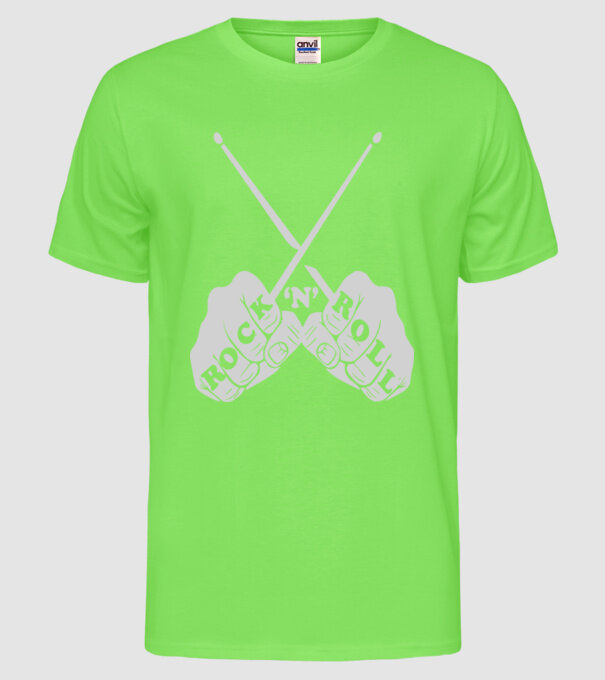 Rock-N-Roll model verde neon pe tricou
