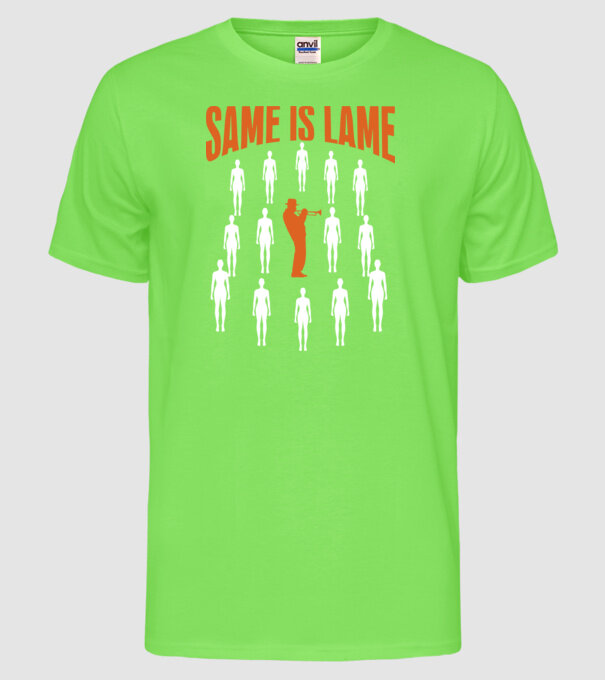 Same is lame trumpet model verde neon pe tricou
