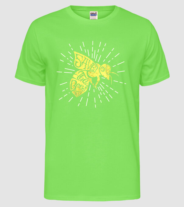 Save the bees model verde neon pe tricou