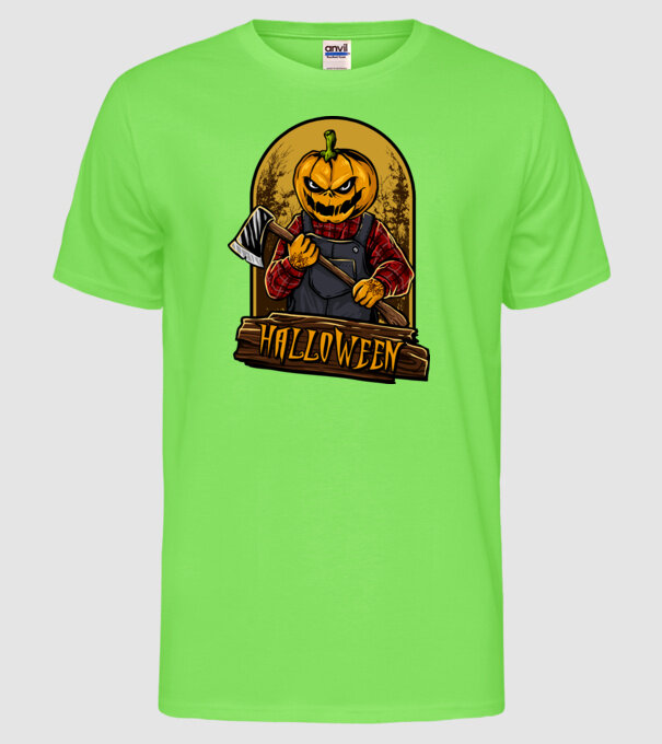 Scary halloween model verde neon pe tricou