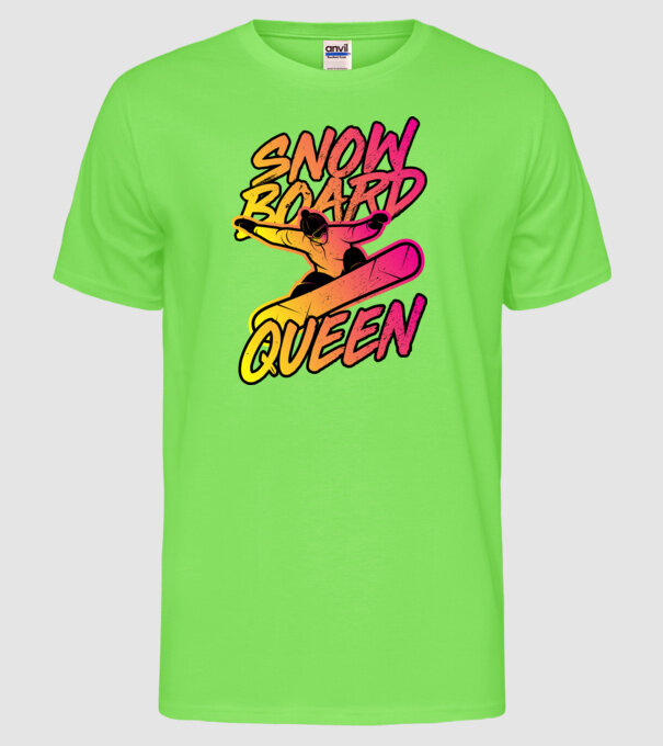 snowboard queen model verde neon pe tricou