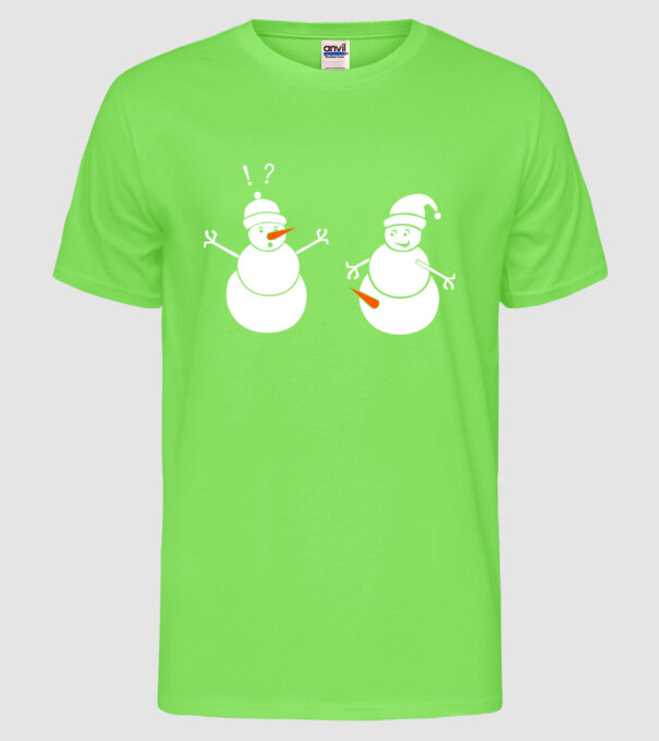 Snowman in action model verde neon pe tricou