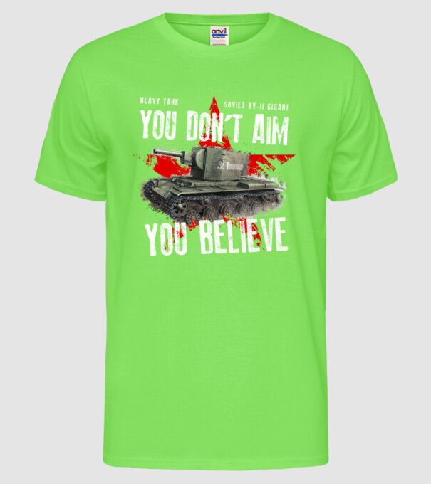 Soviet kv-II model verde neon pe tricou