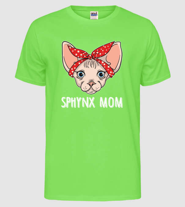 sphynx mom model verde neon pe tricou