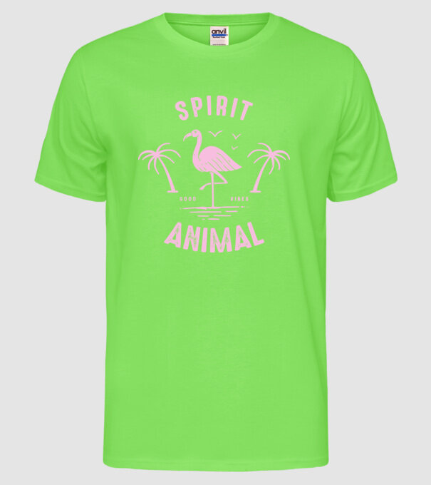 SPIRIT ANIMAL model verde neon pe tricou