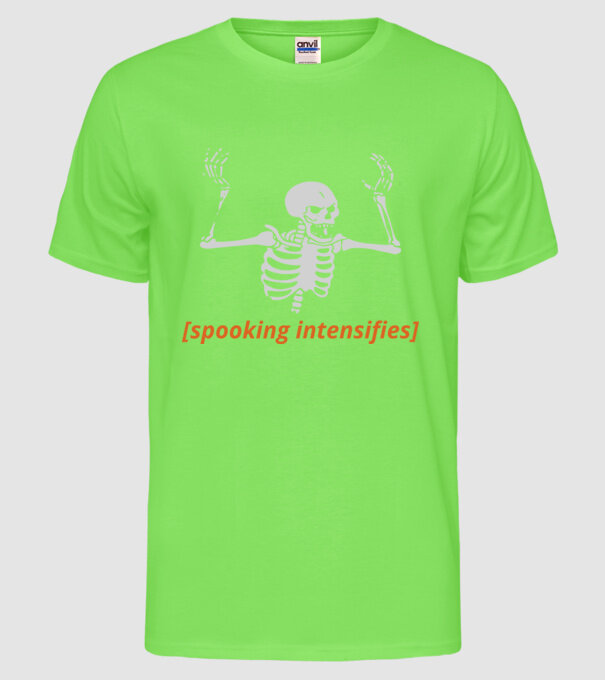 Spooking intensifies model verde neon pe tricou