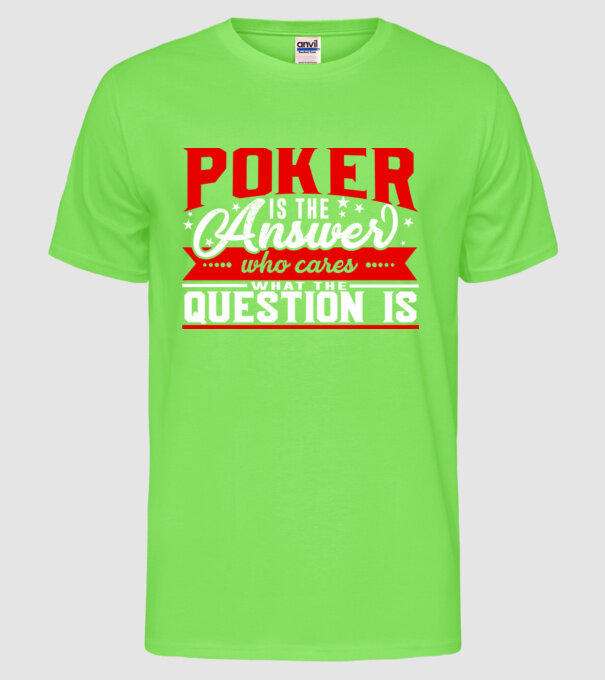 Sport is the answer JUCĂTOR POKER model verde neon pe tricou