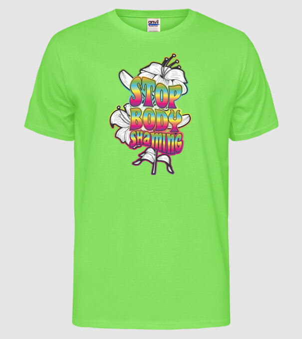 Stop body shaming lily model verde neon pe tricou