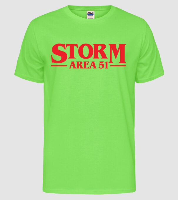 storm area 51 stranger model verde neon pe tricou