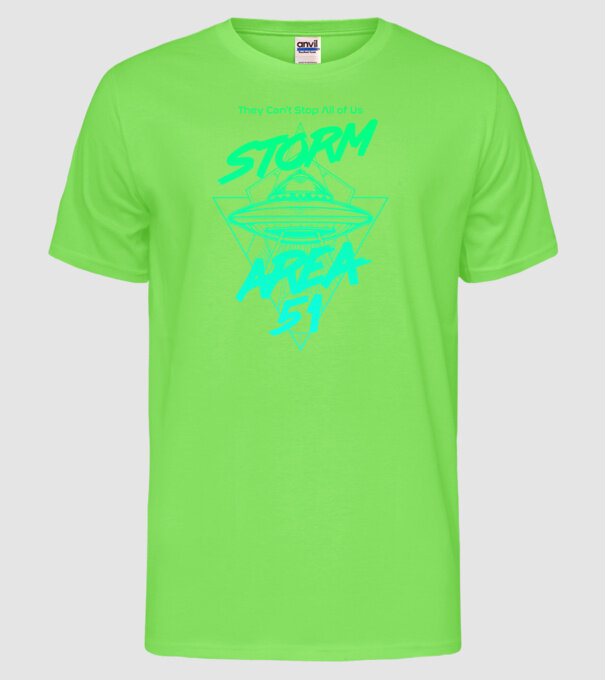 Storm area 51 ufo green model verde neon pe tricou