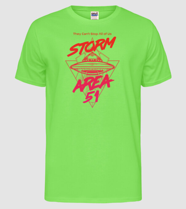 storm area 51 ufo orange model verde neon pe tricou