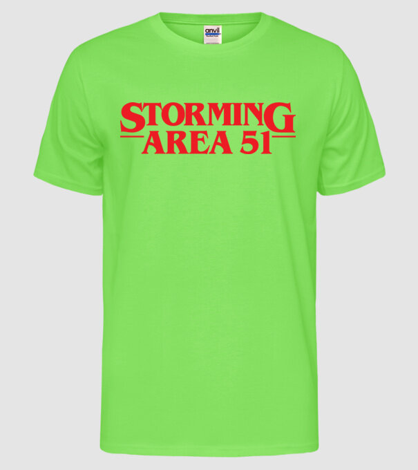 storming area 51 things model verde neon pe tricou